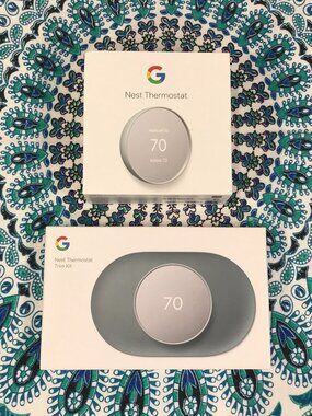Google Nest Thermostat GA02083-US FOG Programmable Wi-Fi Digital Display Bundle